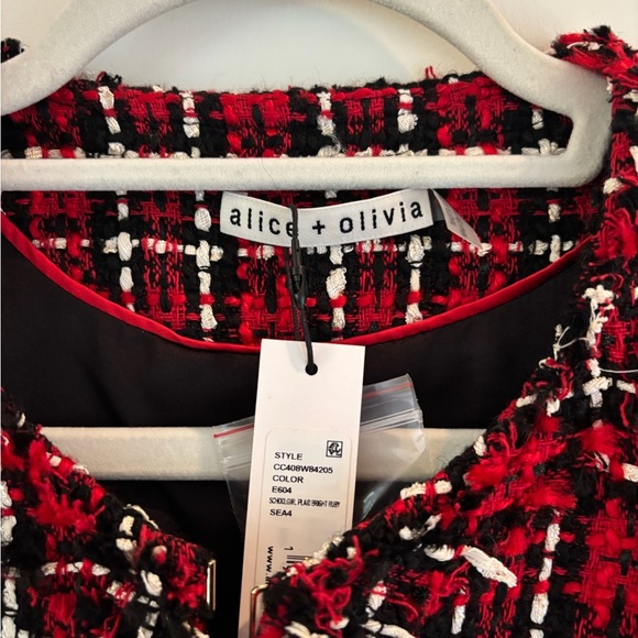 Alice + Olivia School Girl Red & Black Jacket - Picture 3 of 5